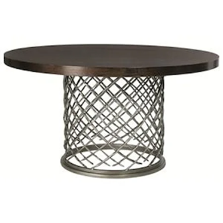 Modern Metal Dining Table with Wood Top (54")